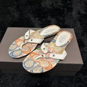 COACH white sandals flip flops shoes women’s 6.5